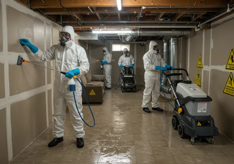 Basement Moisture Removal and Structural Drying process in Enon, VA